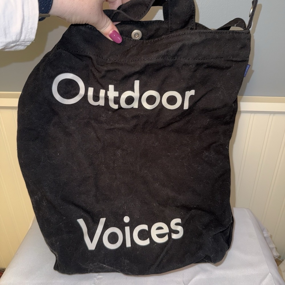 Baggu X Outdoor Voices Duck Bag Shopper Canvas Tote Purse Washable Black - Picture 4 of 14